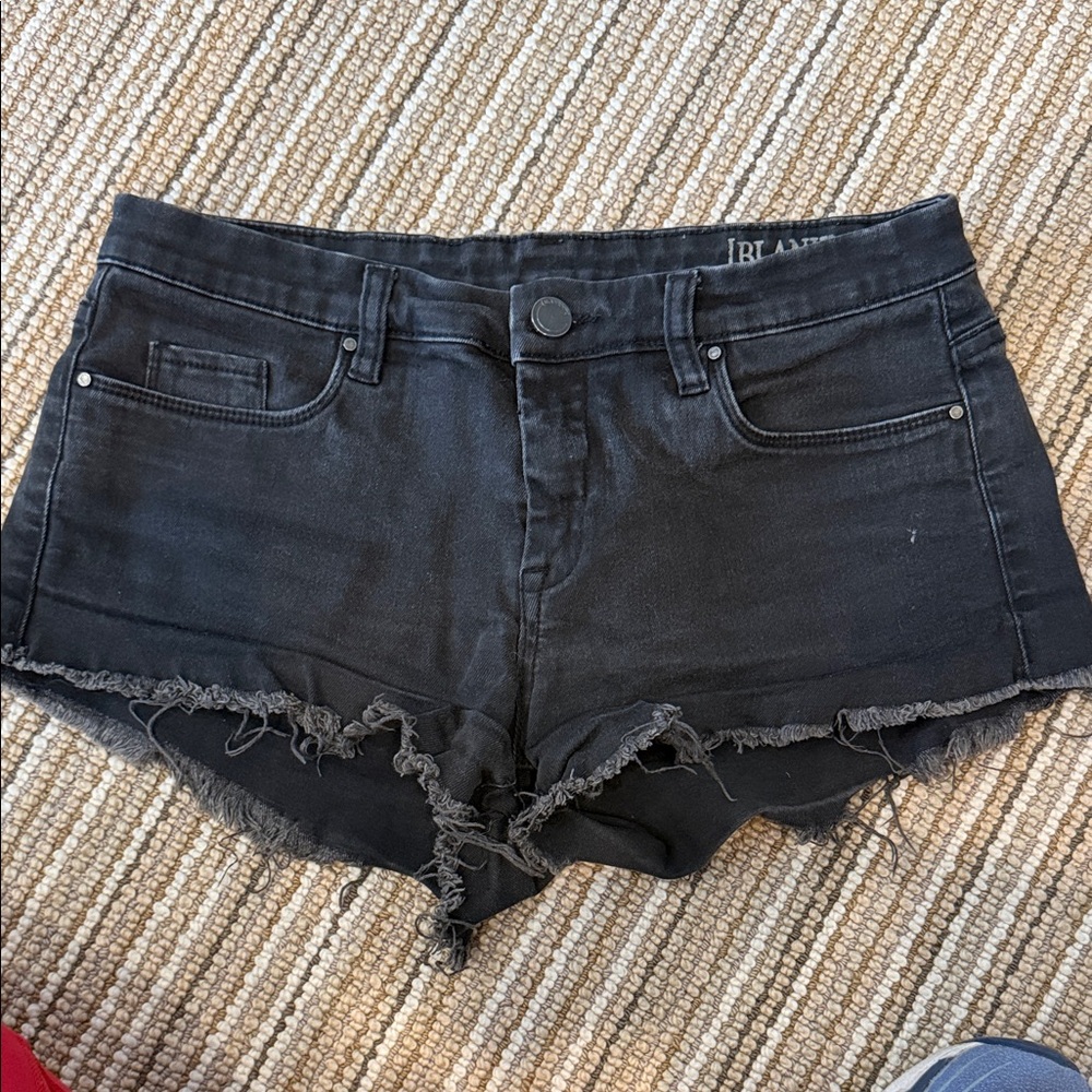 Blank NYC Black Frayed Jean Shorts